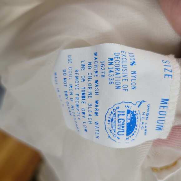 Vintage Shannon Lee Sheer Robe Nylon Medium Floral Embroidered Peignoir *FLAW* - Picture 12 of 12